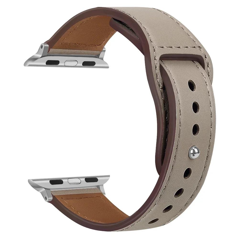 Leather Strap for Apple Watch Band 44mm 45mm 41mm 40mm 49mm 42mm 38mm 45 44 Mm Correa Bracelet IWatch Series 3 4 6 SE 7 8 Ultra
