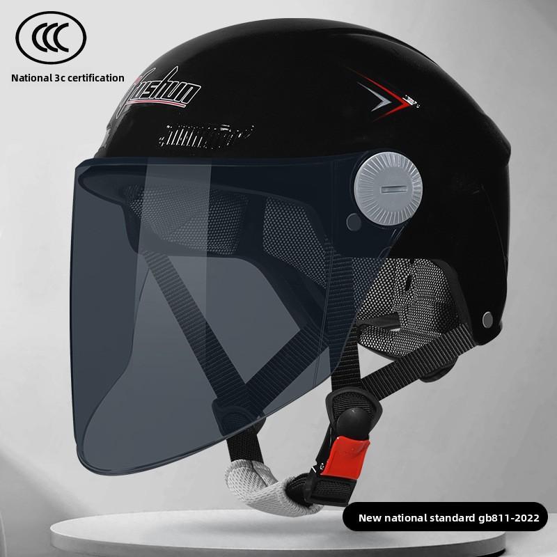 Electric Car Helmet 3c Certified Men and Women Summer Sunscreen Sunshade Breathable Half Helmet Battery Motorcycle Hard Hat