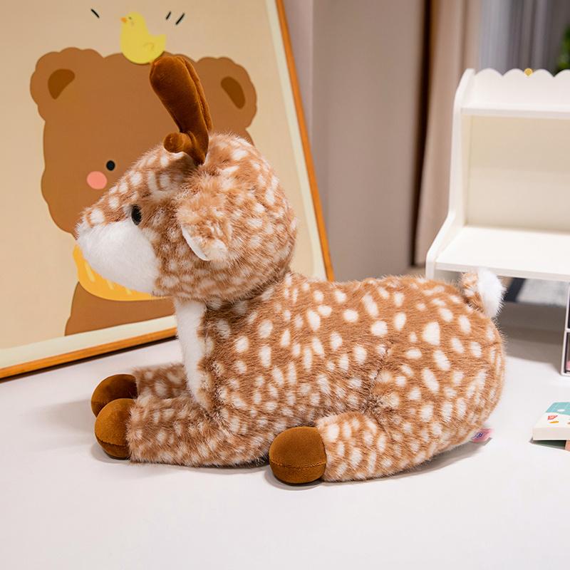 Lifelike Stuffed Animal Deer Plushies Cute Baby Sika Deer Plush Toy Soft Doll Girl Boy Gift