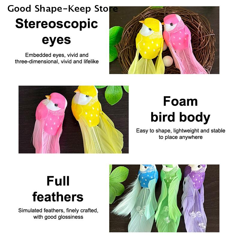 Miniature Artificial Foam Feather Bird for Craft & Garden Decoration