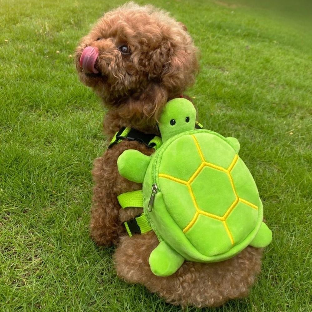 Soft Turtle Shape Dog Backpack Portable Pet Carrier Bag Dog Snack Bag  for Small Medium Dogs