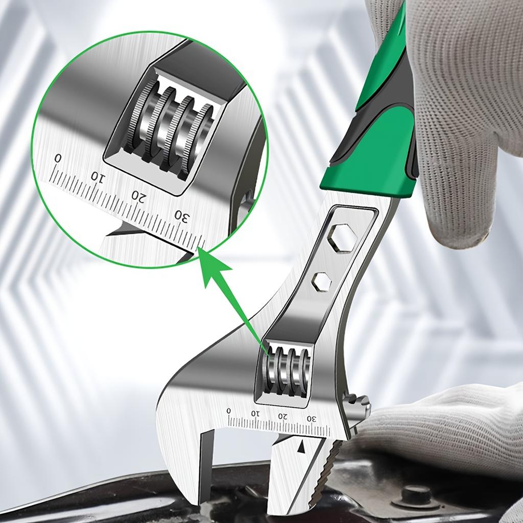 8/10/12Inch Adjustable Wrench Wide Jaw Opening Precise Jaw Design Grips Tight-Even in Tight Spaces