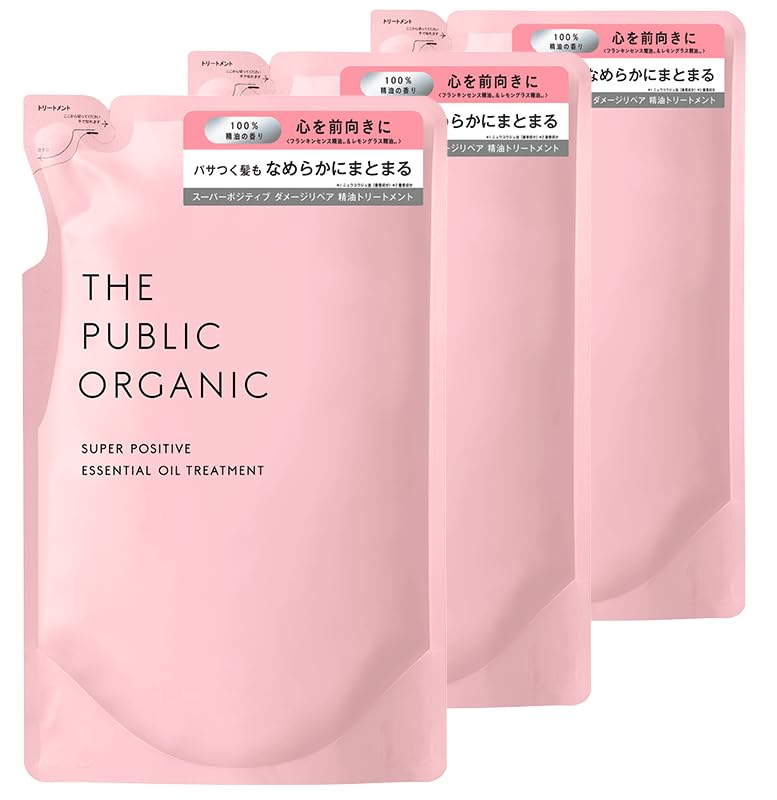 

THE PUBLIC ORGANIC The Public Organic Супер Позитивный Уход Рефилл 400 мл Аминокислотный Стайлинг Арома Эссенциальное Масло Уход за Волосами Сделано в Японии [Набор 3] розовый