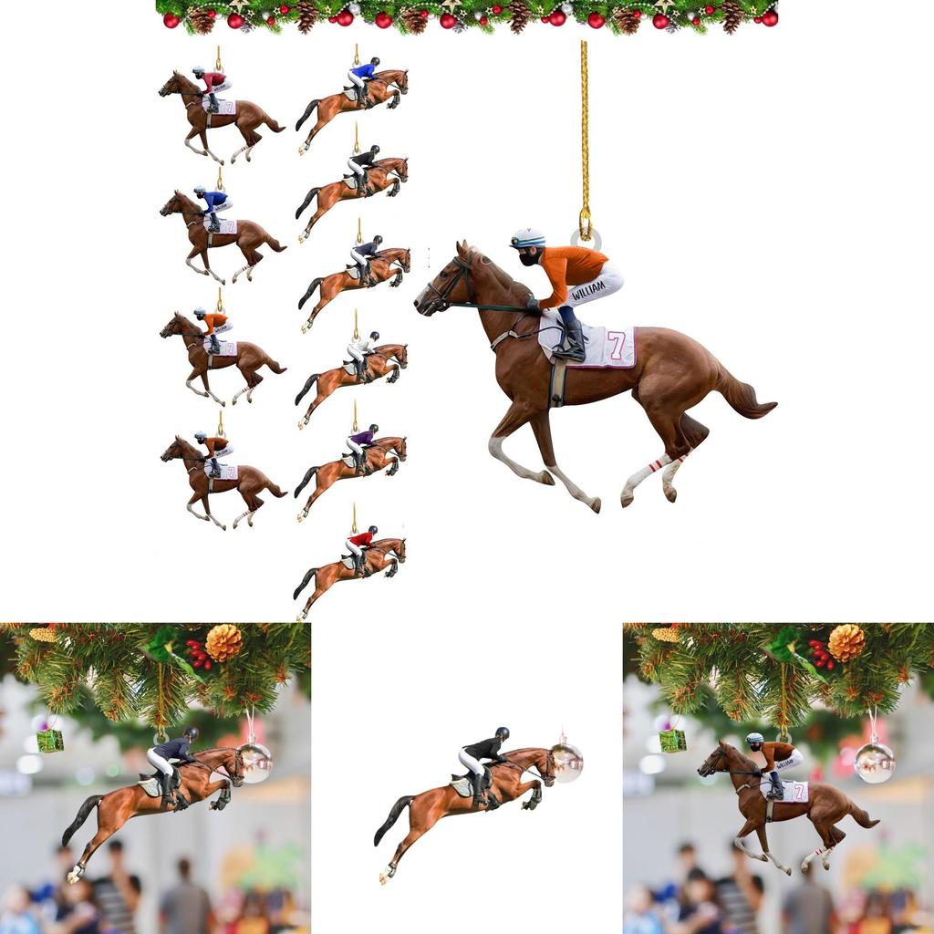 Stilvoller Retro Acryl Autoanhänger für Reitsportbegeisterte und festliche Dekoration