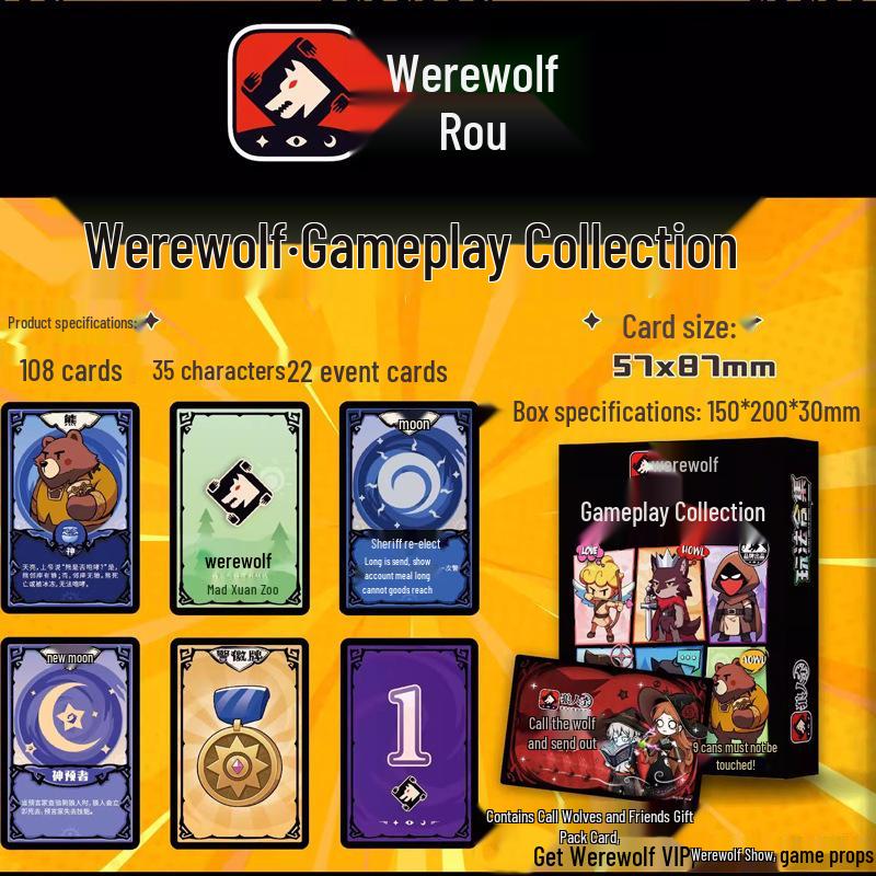 Collezione di Giochi del Lupo Mannaro: Carte, Ruoli, Gioco di Deduzione di Gruppo - "È Buio, Chiudi gli Occhi"