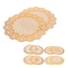 2PCS 38x38cm Table Mats PVC Gold Placemats Cup Mat Coaster for Wedding Party Supplies