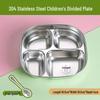 304 Stainless Steel Kids Divided Dinner Plate