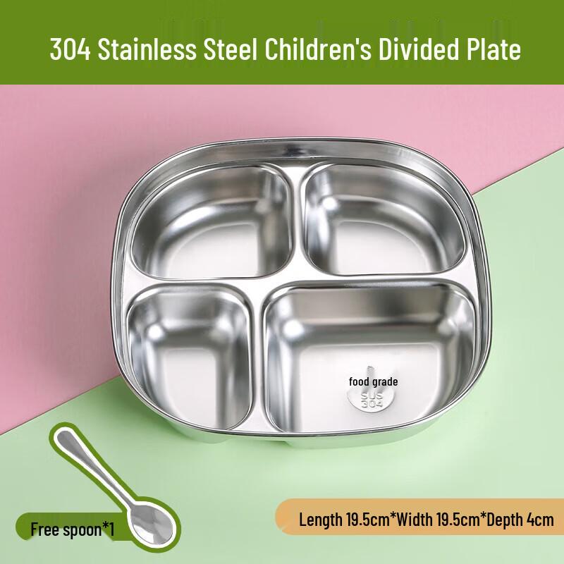 304 Stainless Steel Kids Divided Dinner Plate