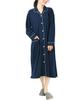 Nightgown Pajamas for Long Sleeve Stretch Cotton Front Long Room Loungewear [Nishiki] Women, One-Piece, Elastic, Jersey, Blend, Opening, Length,