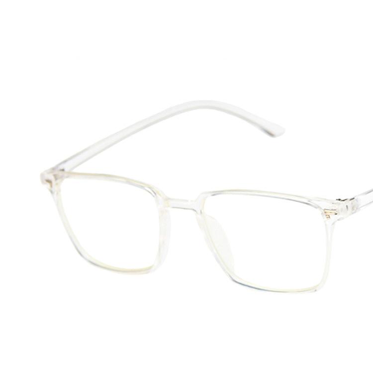 New Retro Glasses Frame Fashionable Eyeglasses Anti Blue Light Trendy Square Flat Mirror Women Man Spectacle Decorative Eyewear