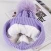 Knitted Hat for Women In Winter Warm Plus Velvet Thickened Wool Ball Wool Hat Korean Style Trendy Versatile Cycling Ski Ear Protection Hat