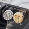 Suction Cup Sink Drain Rack Quick Drain Hollow Design Kitchen Sink Organizer for Sponges Brushes Soap