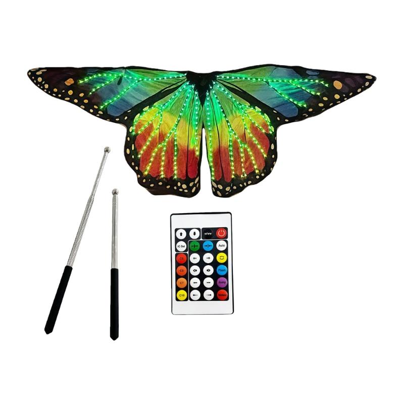 Светящееся LED Крыло Бабочки Удобный Светящийся Костюм с Крыльями Бабочки для Женщин Хэллоуин Рождество Танцевальные Вечеринки 1