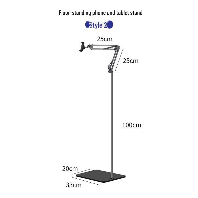 Adjustable Floor Stand with Mechanical Arm for Mobile, Tablet, and Overhead Viewing Floor-standing 130 cm Phone Clamp