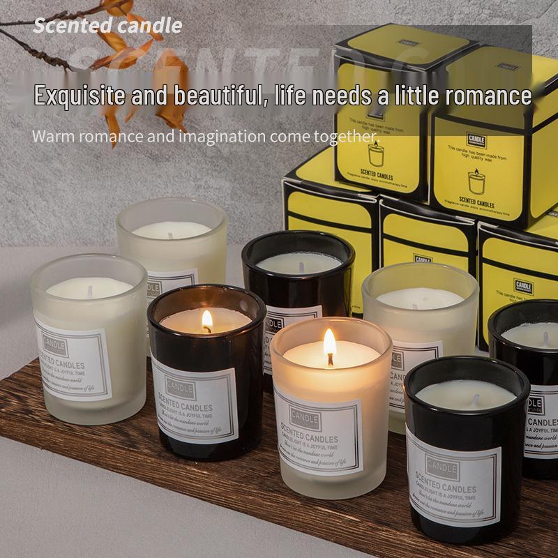 Nordic-Style Scented Candle Cup - Frosted Birthday Gift for Sleep & Romance Atmosphere In Bedroom.
