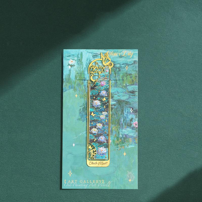 Retro Floral Painting Metal Bookmark Hollow Bronzing Bookmark With Tassel For Book Club Reader Writers Book Lovers Students