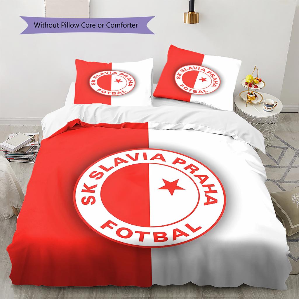 SK Prague Slavia Pattern Bedding,Quilt Set Quilt Cover Pillowcase Home Birthday Gift (1 * Duvet Cover + 2 * Pillowcase, Without Core)