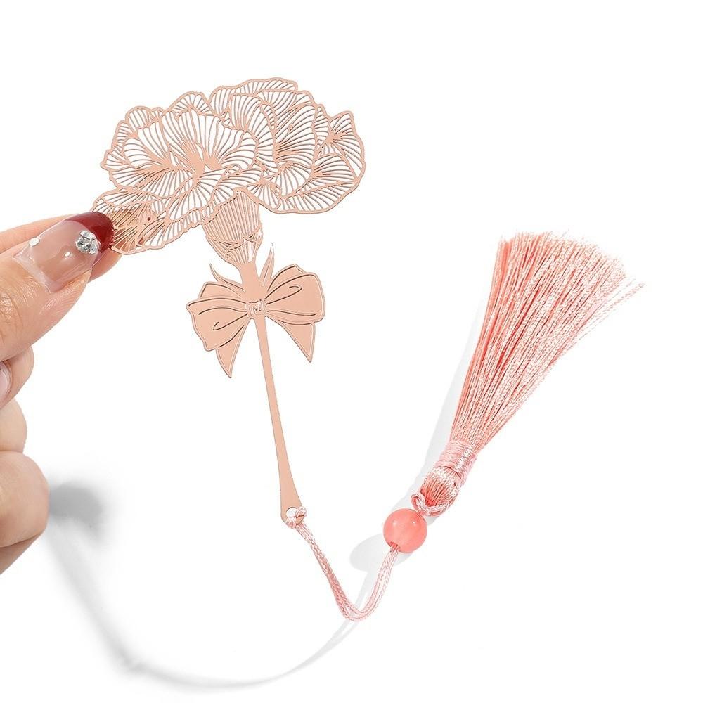 Sunflower Pattern Hollow Tassel Book Markers Leaf Chinese Style Bookmark  Book Marking