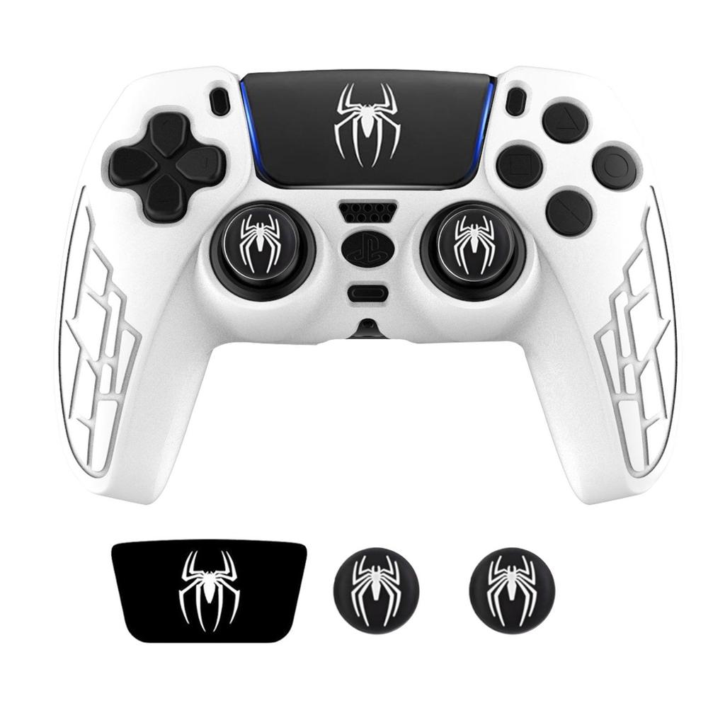 PS5 Controller Non-slip Silicone Cover with Spider-Man Joystick Caps