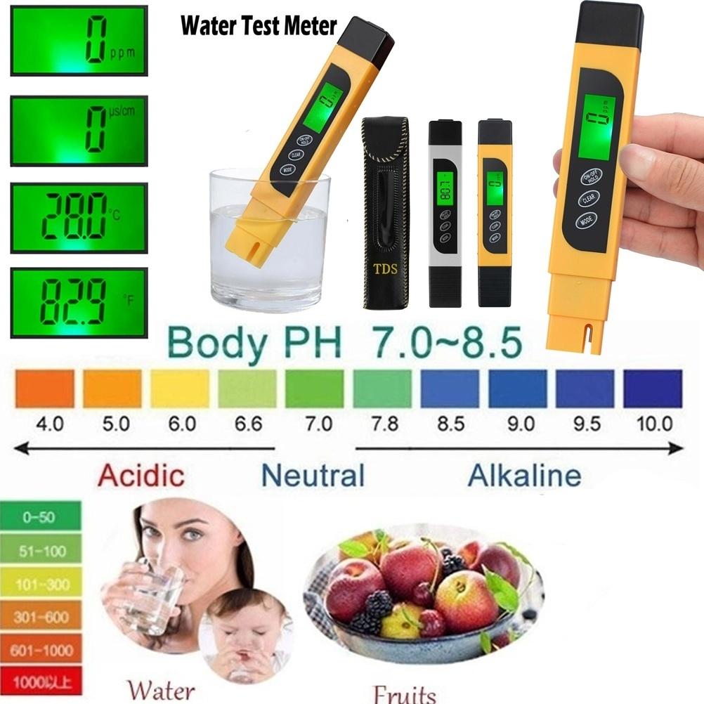 3 in 1 Intelligente Hintergrundbeleuchtung Multifunktionaler Wasserqualitätsprüfgerät-Erkennungsstift