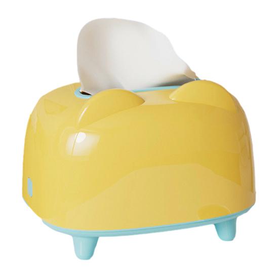 Tissue Box Holder with Phone Holder Slot Spring Support Tissue Dispenser Cover Tissue Case