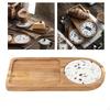 Elegant Wooden Tray Set with Ceramic Coasters for Dining