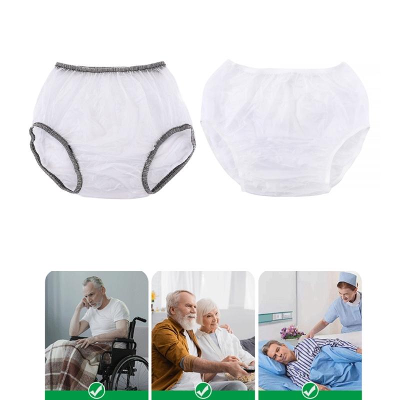 Reusable Water Resistant Diaper Cover Incontinence Plastic Pants for Women and Men Leakproof Underpant Underwear Briefs