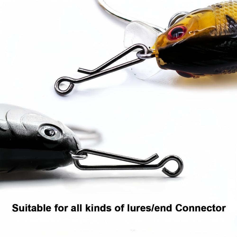 100pcs Silvery Stainless Steel Sea Fishing Lure Hanging Pin, Quick Connector Hook, Fishing Gear Buckle