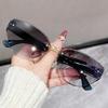 Sonnenbrille Damen Günstig Hochwertig Katzenauge Faltenmindernd Mode Rahmenlos Beschnitt Beliebter Trend