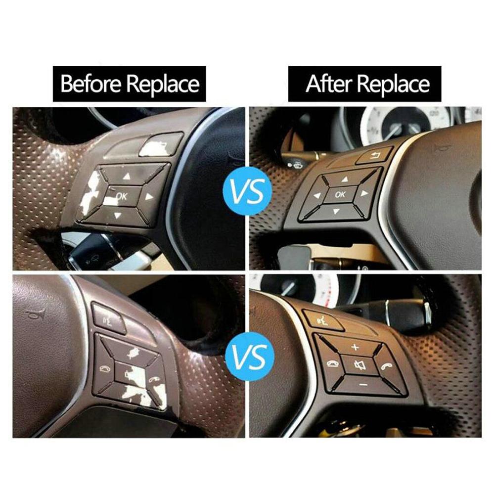 Switch Button Cover 23) Enhanced Performance Brown Steering Wheel Switch Buttons for Mercedes W204 W212 C200 E260 E320
