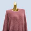 Large Design Round Neck Loose and Lazy Style Autumn and Winter Imitation Mink Milk Huhu Soft Glutinous Tops Sweater Women's Knitted Coat