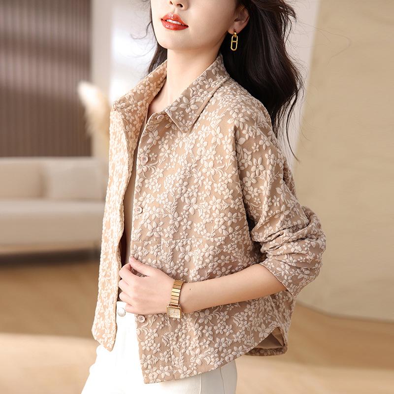 Women's Petite Casual Short Jacket - 2024 Spring/Autumn Fashion for Middle-Aged