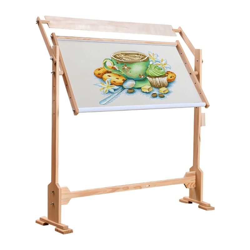 

Adjustable Wood Embroidery Stand With Rotation Craft Frame For Crosses Stitching Sewing Easy Operations 1
