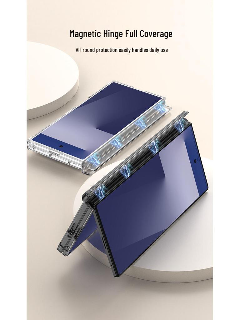 Samsung Z Fold7 Magnetic Airbag Case with Minimalist Style - Transparent, Full Hinge Coverage, for Men and Women