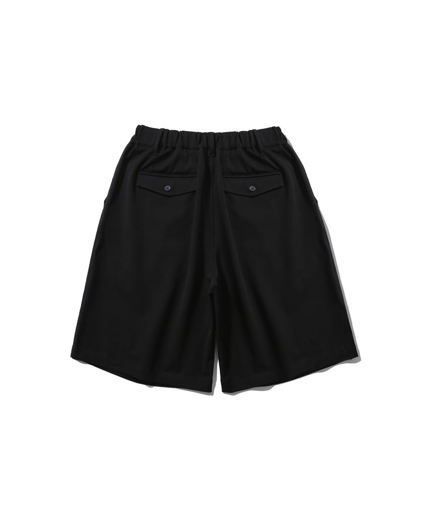 ANGLAN Double Tuck Half Slacks - Black
