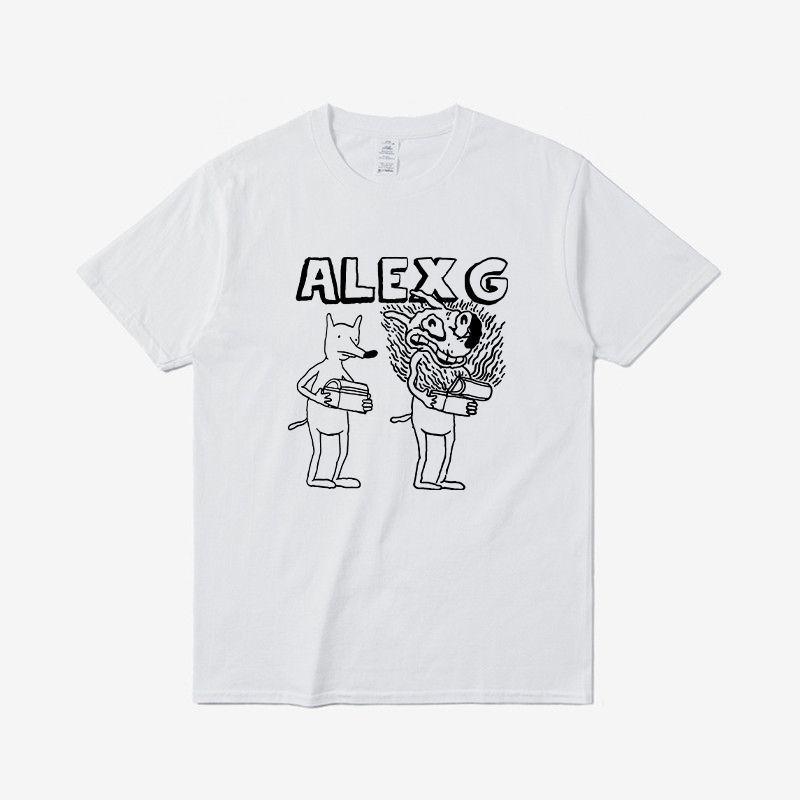 2026 Summer Fashion Roundneck Shortsleeved Singer Alex G Print Tshirt Loose Fit Versatile Suitable for Both Men and Women