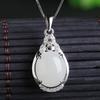 Tancise 925 Sterling Silver Klasyczny damski Jade Naszyjnik Wisiorek Cyrkon Moda Prezent
