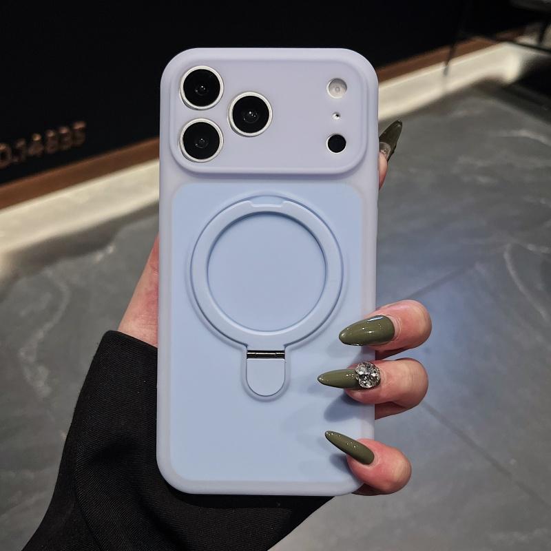 Candy Frosted Jelly For Bracket Case for For Iphone 17 16 1 Pro Max Wireless Charging Bright Color-blocking Armor Cover