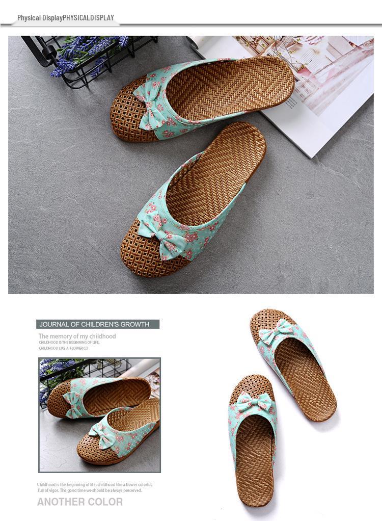 Unisex Summer Indoor Non-Slip Linen Slippers