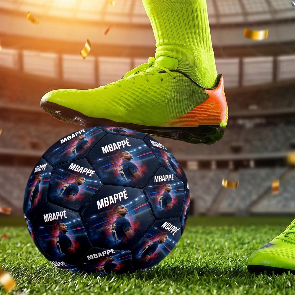 Mbappé Size 5 Football Machine-Stitched Indoor Outdoor Universal Football Perfect Commemorative Gift for Soccer Lovers