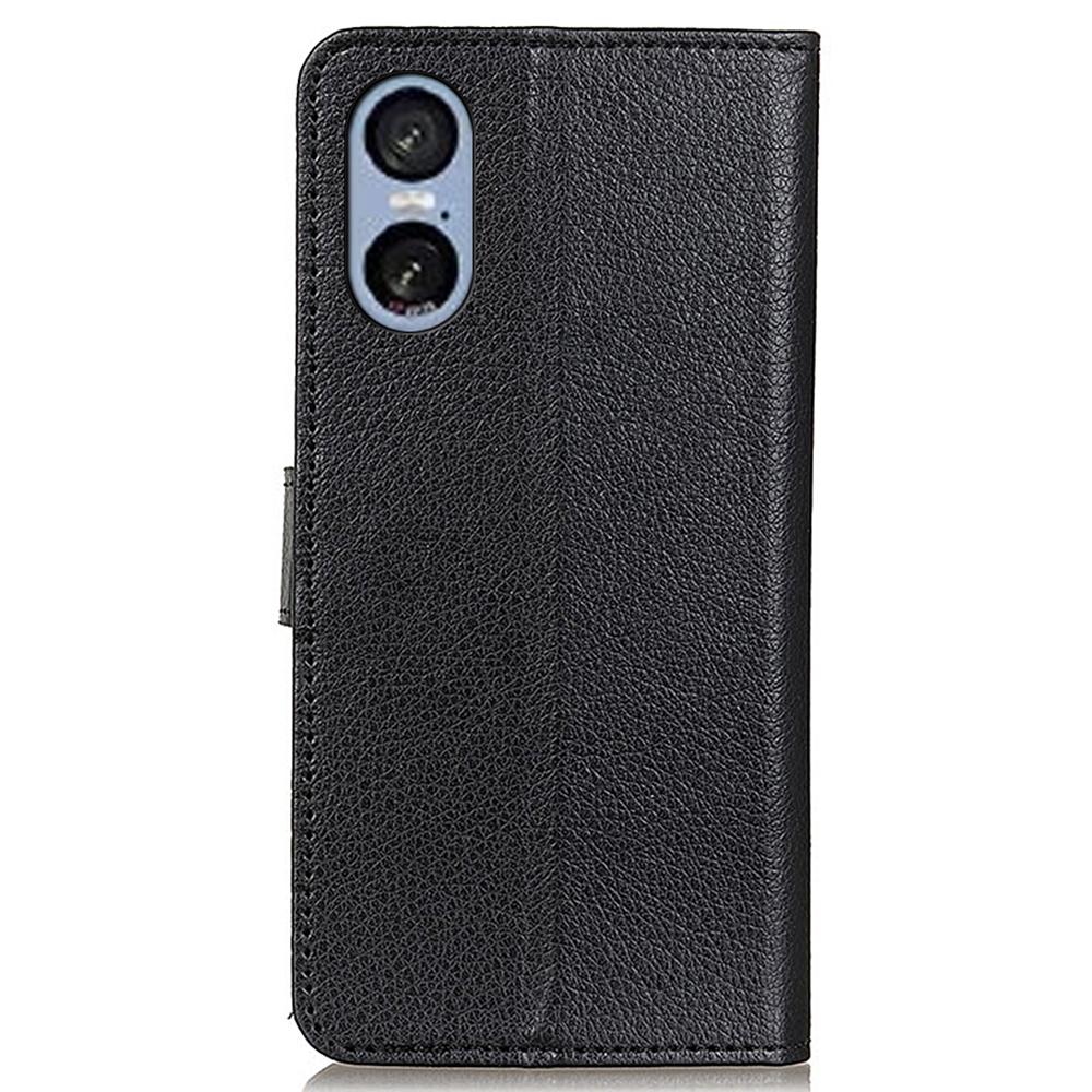 For Sony Xperia 5 VI Case PU Leather Wallet Phone Cover Litchi Texture
