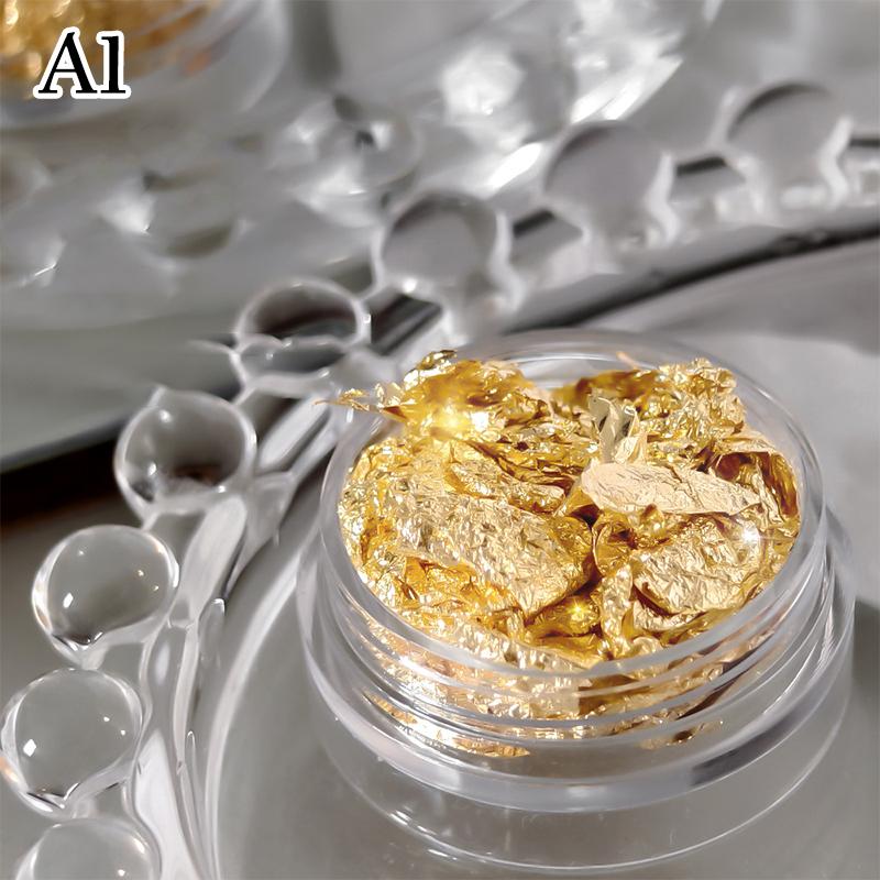 Rose Gold Silver Irregular Foil Paper Fragments Nail Art Sequin Sticker Glitter DIY Manicure UV Gel Polish Nail Decoration Tools