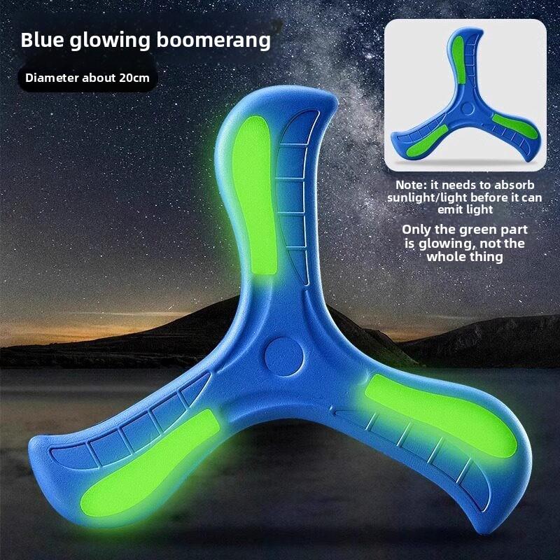 Boomerang Glow-in-the-dark Frisbee, Soft and Luminous Boomerang for Kids, Outdoor Toy for Boys
