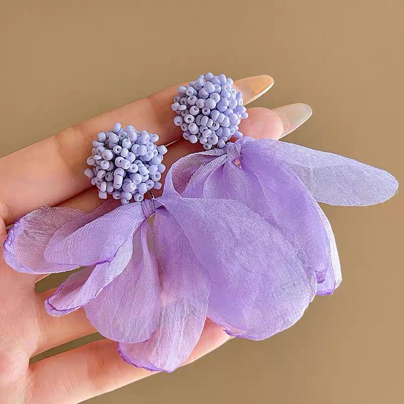 Yellow Petal Tassel Earrings - Bold Beach Vacation Flower Studs for Women, Super Hot & Beautiful Style 2025.