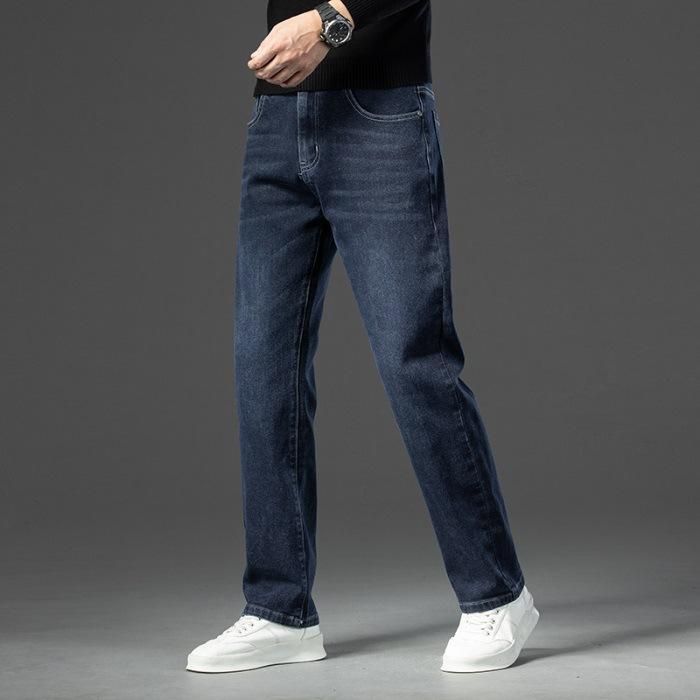 

Джинсы мужские весенне-осенние толстые свободные прямые повседневные осенние брюки мужские новые брюки 35