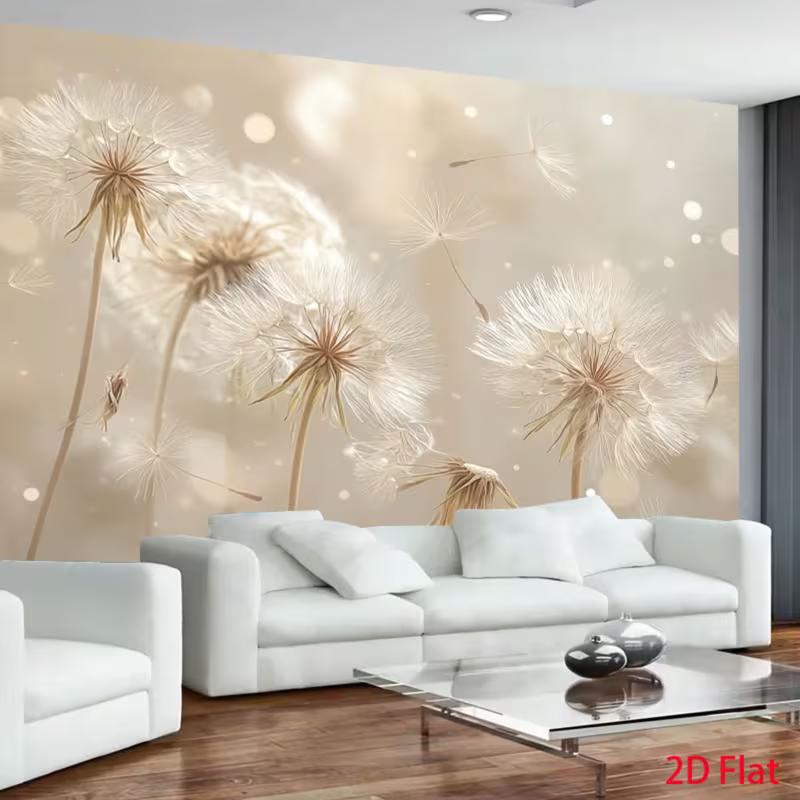

Aesthetic Dandelion Tapestry with Bokeh Light Neutral Beige Floral Wall Hanging for Living Room 47.2x31.5inch/120*80cm