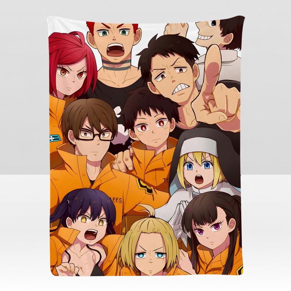 anime FFire FForce Throw Soft Flannel Blanket for Bed Bedroom Sofa Picnic Throw Skinfriendly Breathable Gift Cover