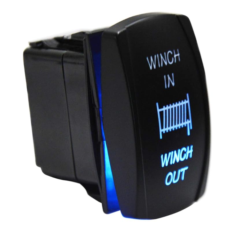 Wsays LED Light Bar Rocker Switch 5 Pin 20A 12V Blue Backlit Compatible with Polaris Ranger RZR XP Turbo Fit Can Am Commander Maverick X3 UTV