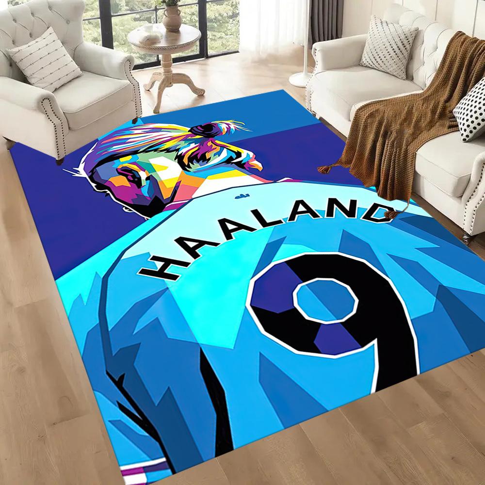 Haaland Enthusiasts Square rugs are a great choice for living rooms, bedrooms, home décor, and as gifts.
