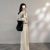 Korean Style Stand-Collar Sweatshirt Jacket & Casual Wide-Leg Pants Set for Women - Autumn/Winter Fashion